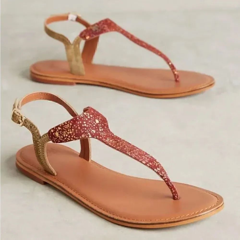 Anthropologie Jasper Jeera metallic speckled sandals